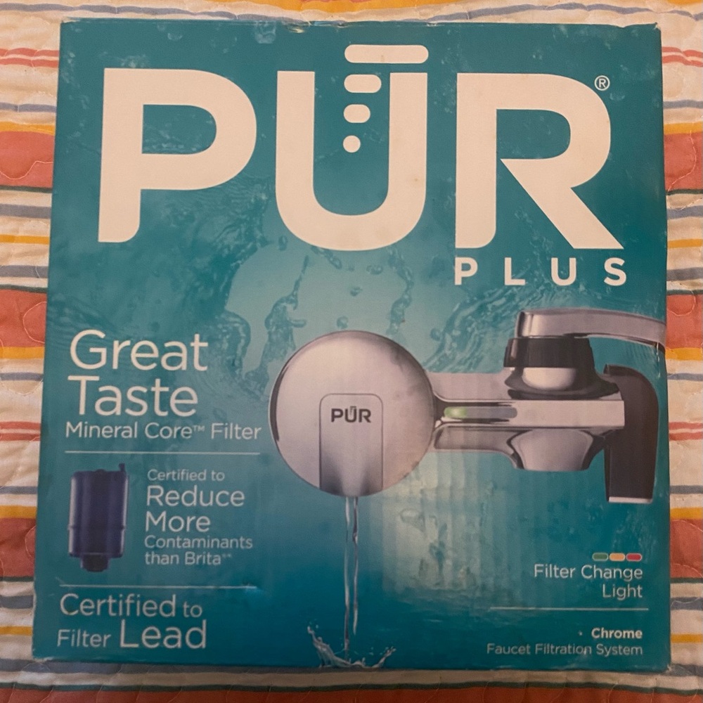 PUR PLUS Faucet Mount Water Filtration System, New in Box